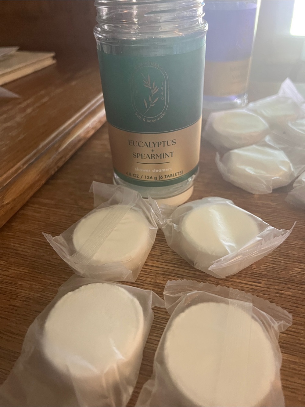 Bath and Body WorksEucalyptus + Spearmint Shower Steamers and Lavender+ Vanilla